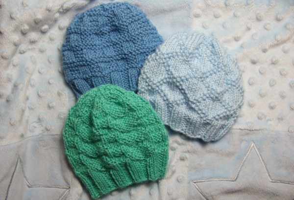 Textured Baby Hats for Straight Needles - Baby Clothing ...